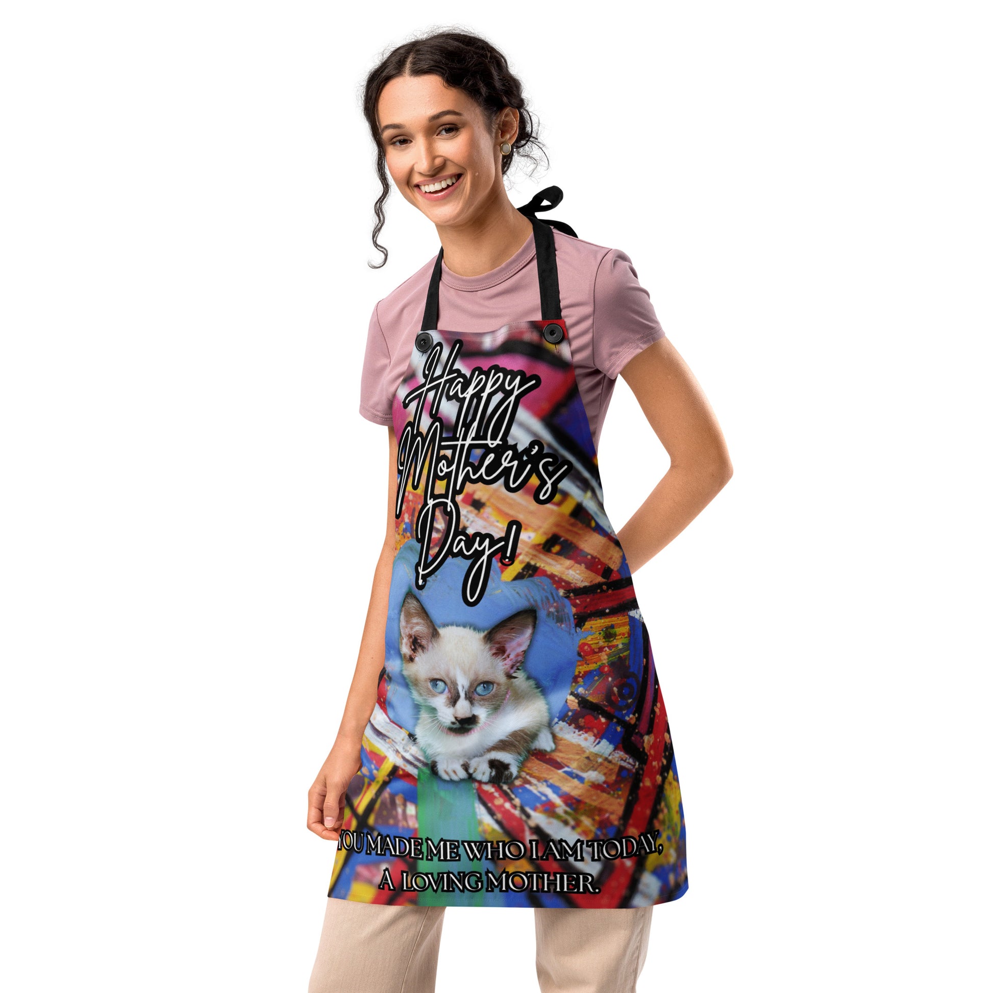 Red Love Apron - Mother's Day Apron SUBLIMATION The DEEP Store Default Title