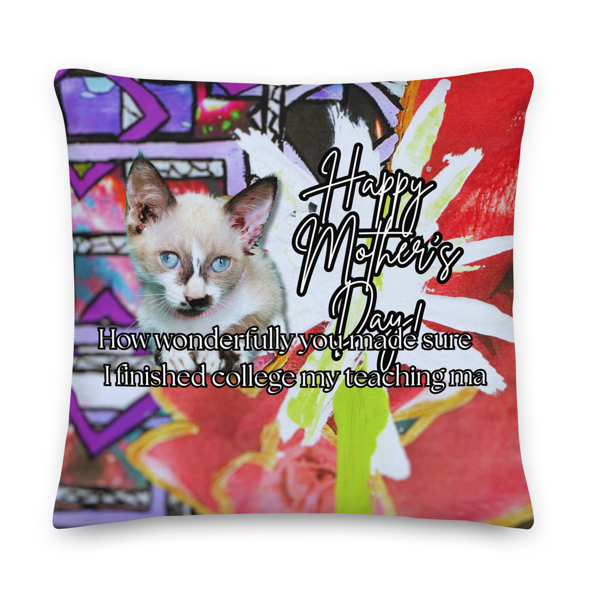 Huber Floral Pillow - Mother's Day Pillow CUT-SEW The DEEP Store