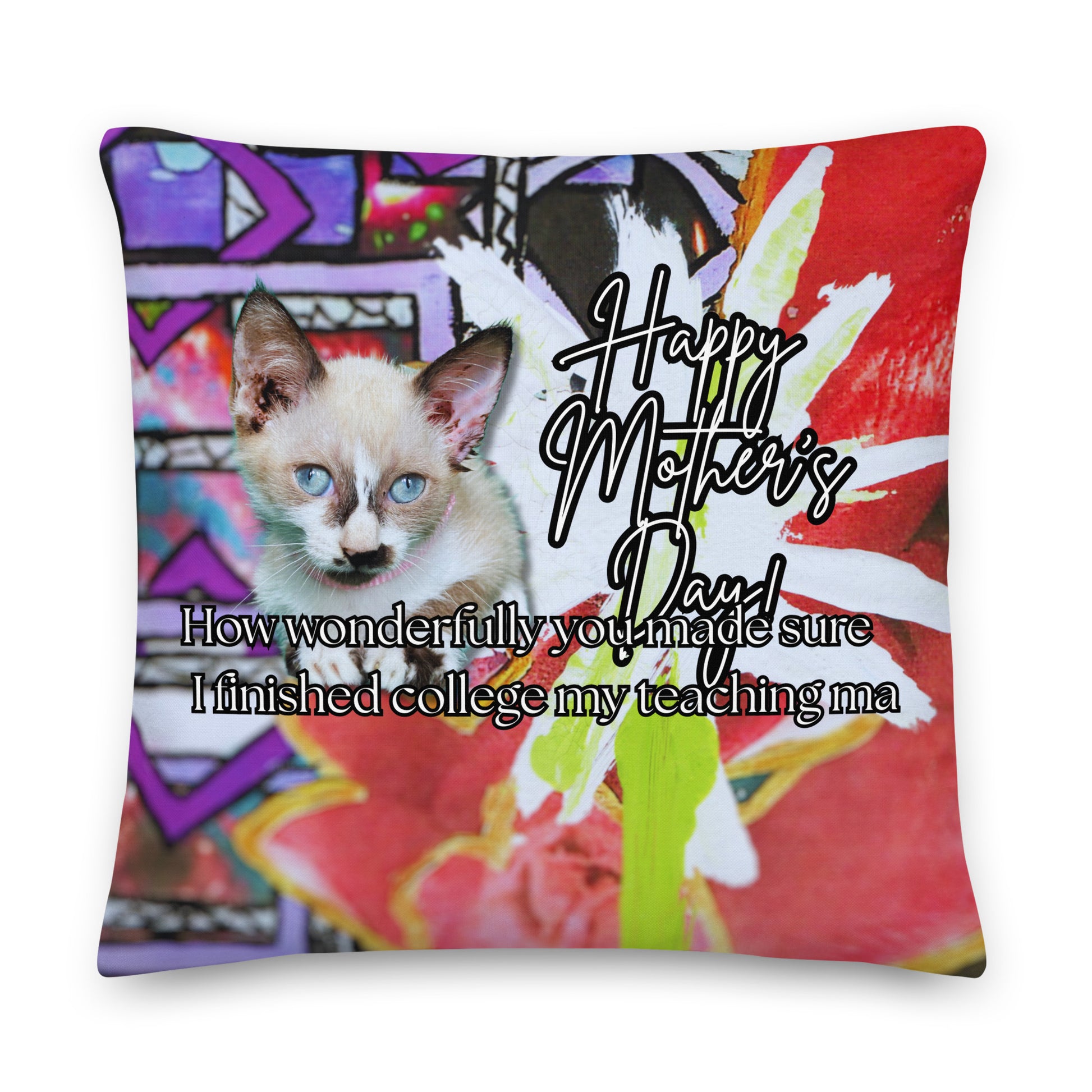 Huber Floral Pillow - Mother's Day Pillow CUT-SEW The DEEP Store 22″×22″