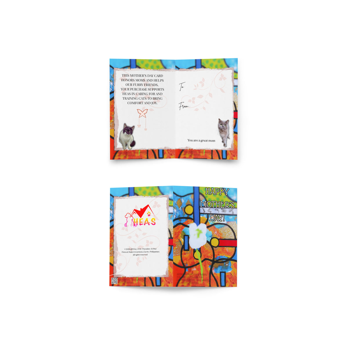 Mother's Day Card Cat Design 15 POSTCARD The DEEP Store