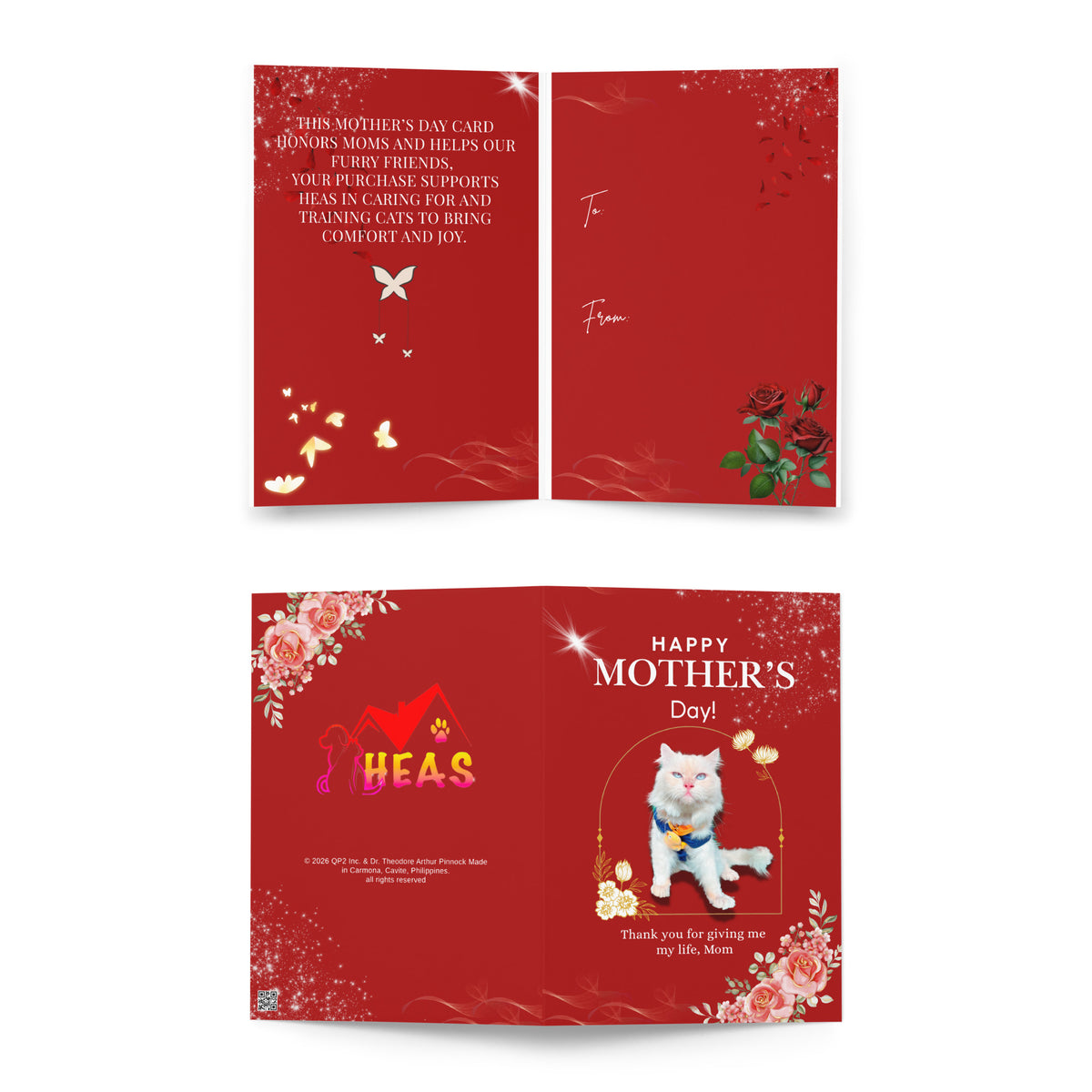 Mother's Day Card Cat Design 8 POSTCARD The DEEP Store 5.83″×8.27″
