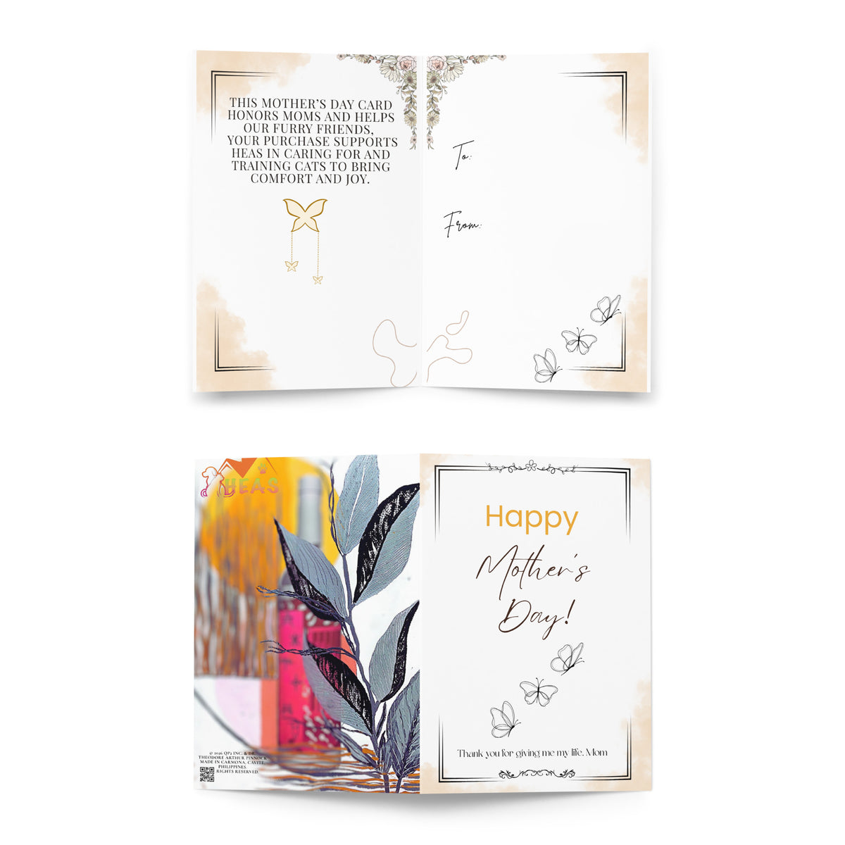 Mother's Day Card Cat Design 9 POSTCARD The DEEP Store 5.83″×8.27″