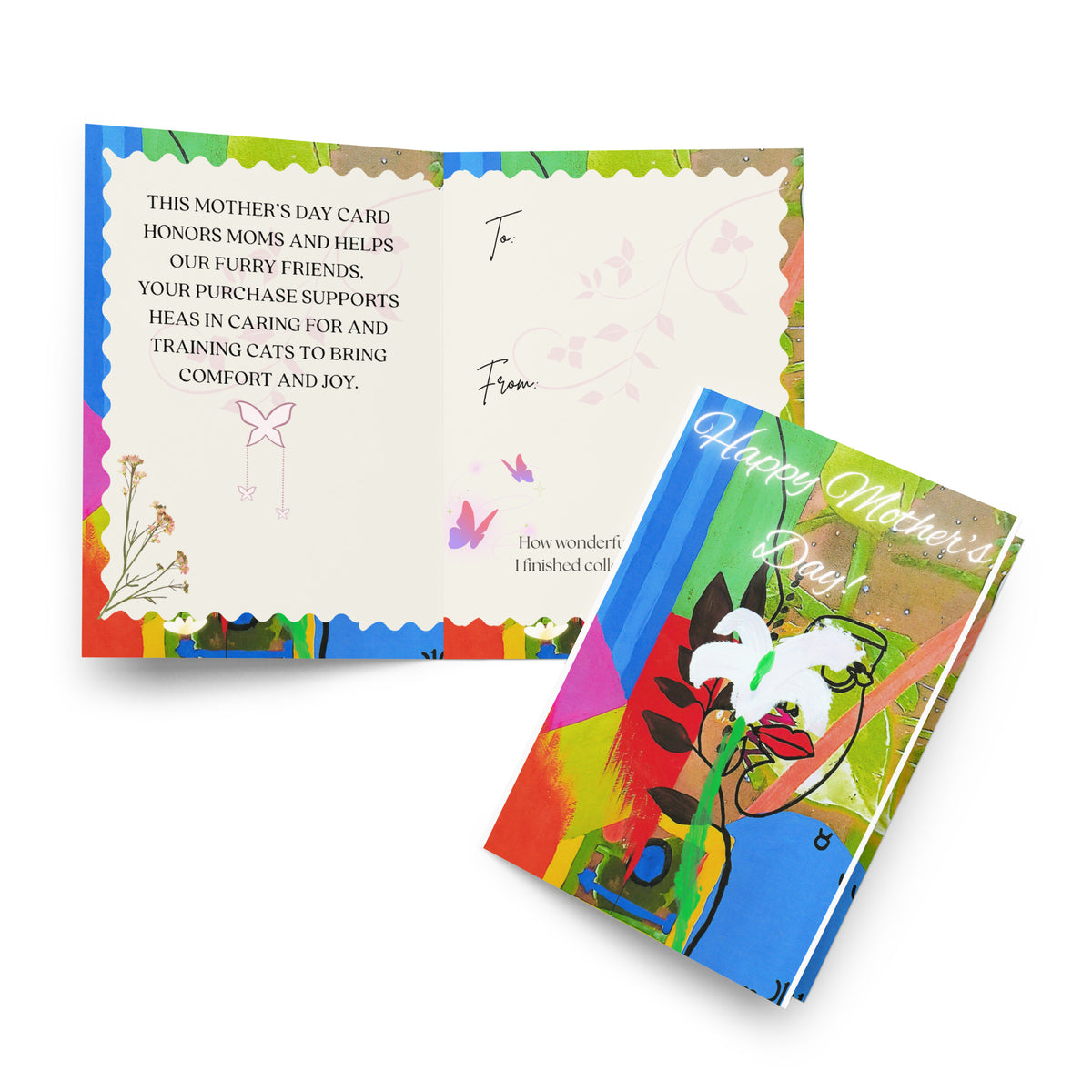 Mother's Day Card Cat Design 11 POSTCARD The DEEP Store 5.83″×8.27″