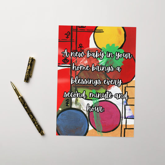 New Baby Greeting Card Design 2 POSTCARD The DEEP Store 5.83″×8.27″