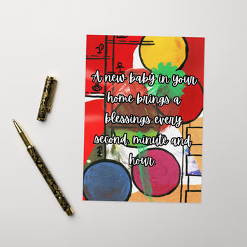 New Baby Greeting Card Design 2 POSTCARD The DEEP Store 5″×7″