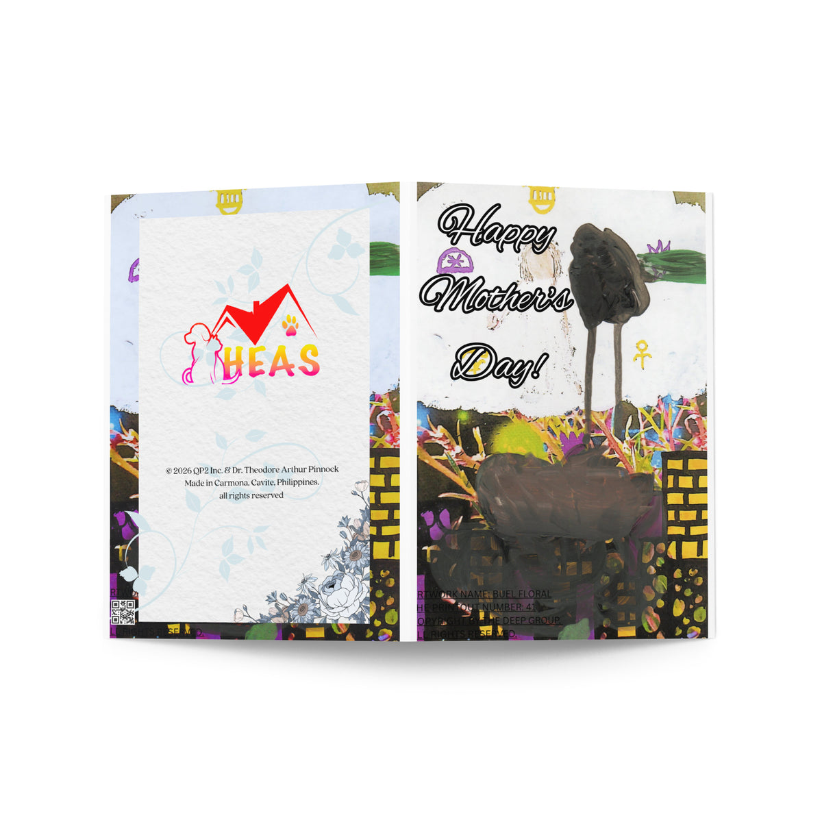 Mother's Day Card Cat Design 12 POSTCARD The DEEP Store 5″×7″