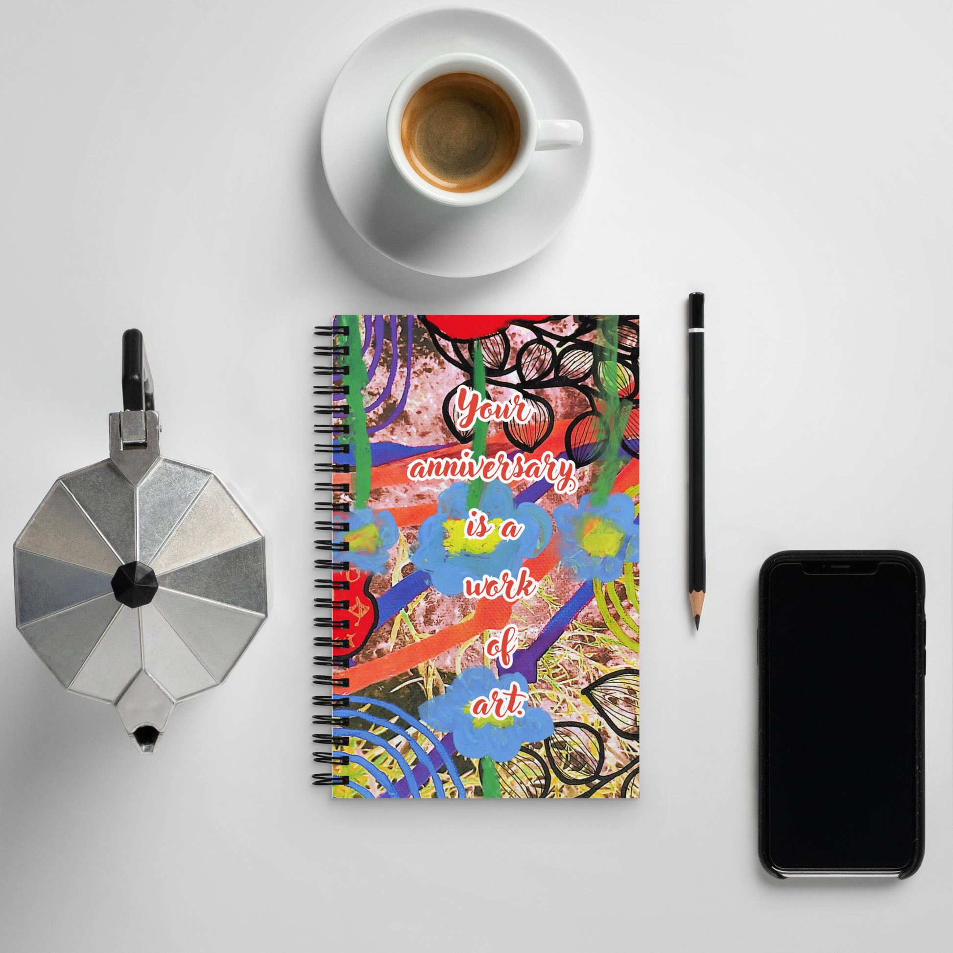 Anniversary Spiral Notebook Design 1 POSTCARD The DEEP Store Default Title