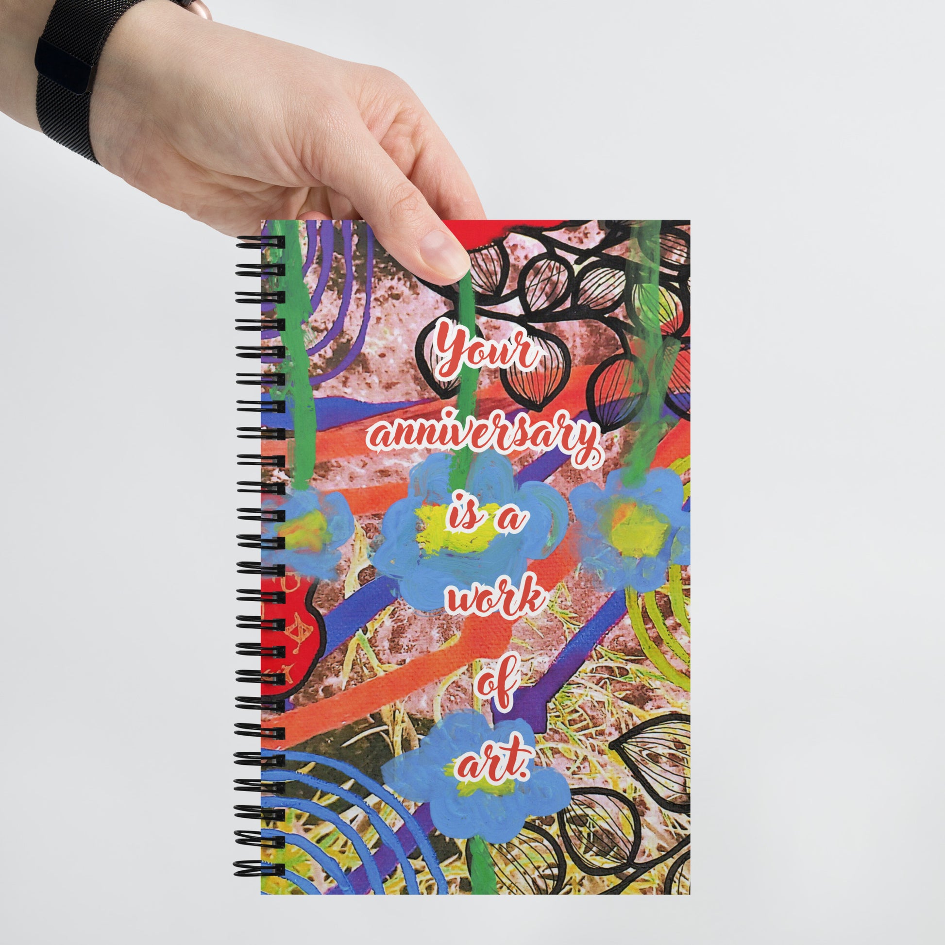 Anniversary Spiral Notebook Design 1 POSTCARD The DEEP Store