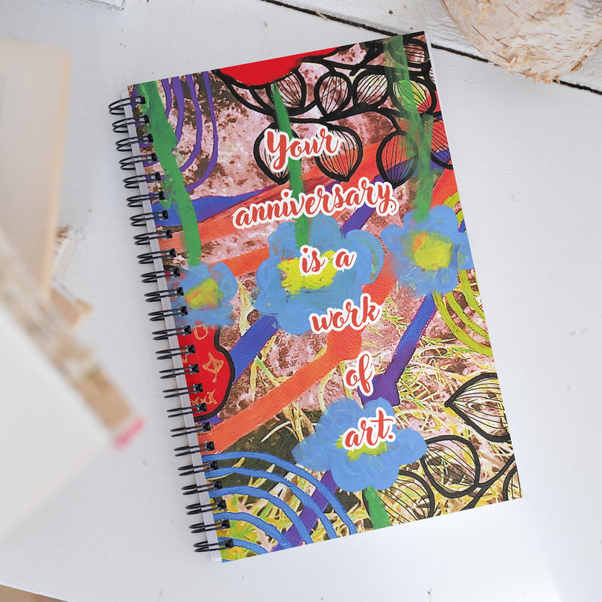 Anniversary Spiral Notebook Design 1 POSTCARD The DEEP Store