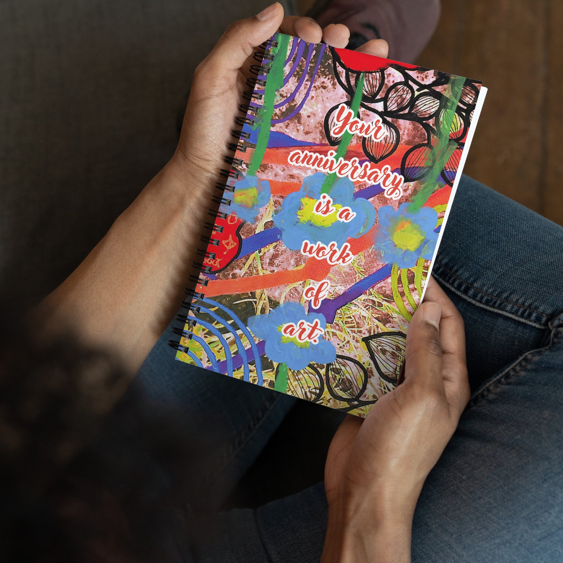 Anniversary Spiral Notebook Design 1 POSTCARD The DEEP Store