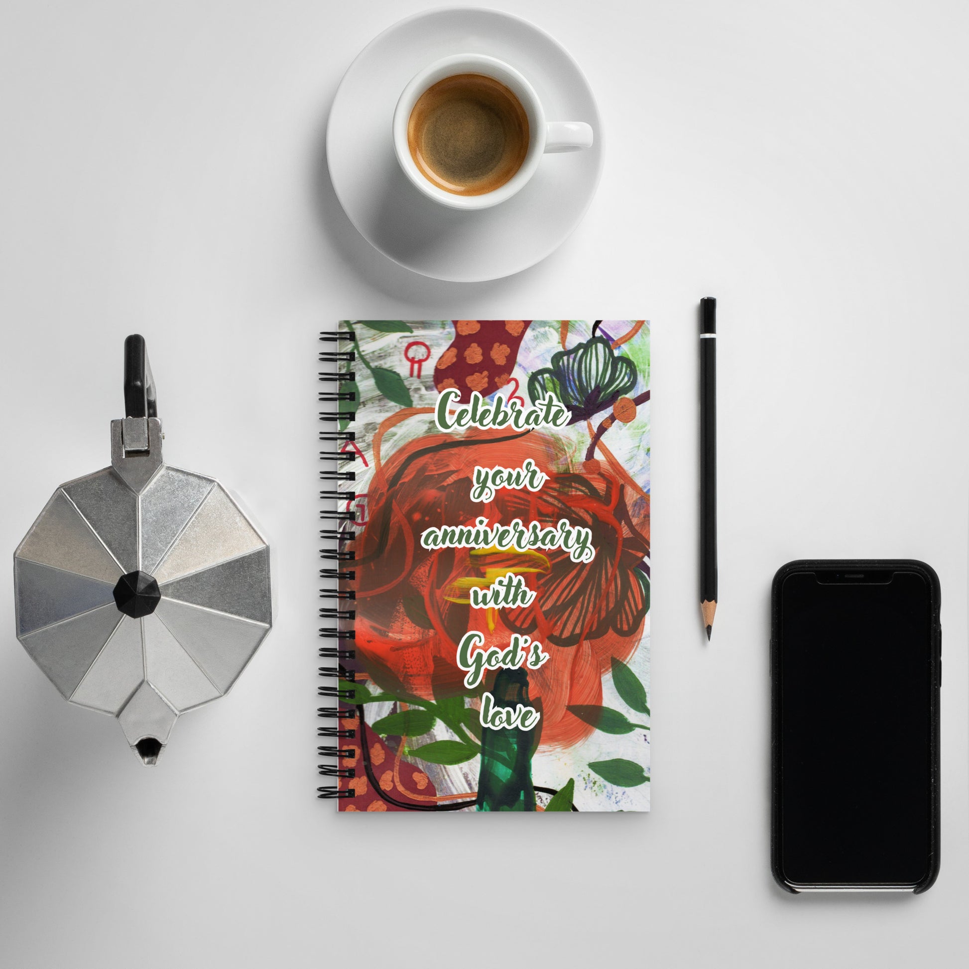 Anniversary Spiral Notebook Design 4 POSTCARD The DEEP Store Default Title