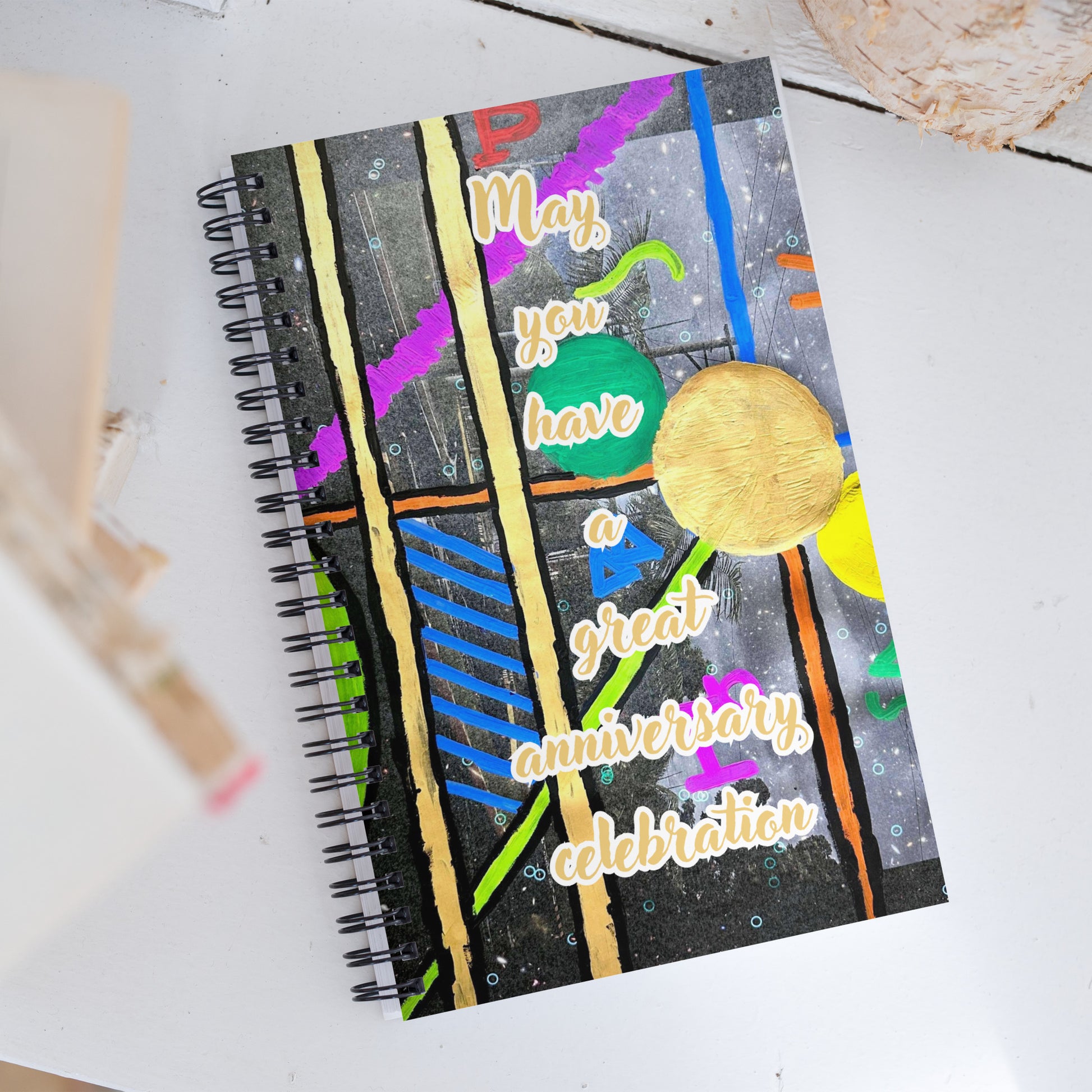 Anniversary Spiral Notebook Design 5 POSTCARD The DEEP Store