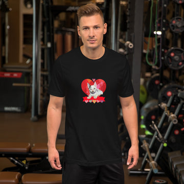 Unisex t-shirt Valentine Cat II The DEEP Store Black XS