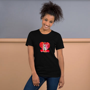 Unisex t-shirt Valentine Cat XI The DEEP Store Black XS