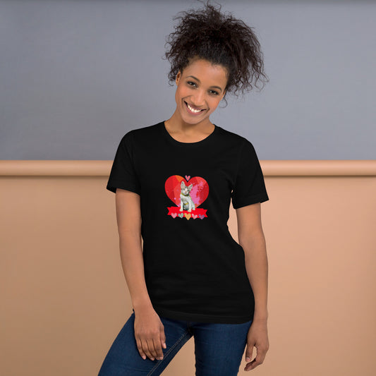 Unisex t-shirt Valentine Cat XI The DEEP Store Black XS