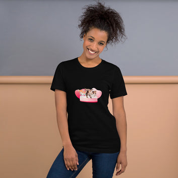 Unisex t-shirt Valentine Cat XIV The DEEP Store Black XS