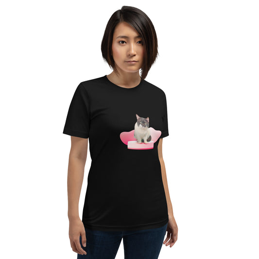 Unisex t-shirt Valentine Cat XV The DEEP Store Black XS