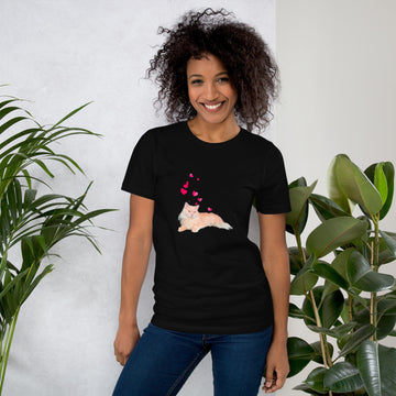 Unisex t-shirt Valentine Cat XVII The DEEP Store Black XS