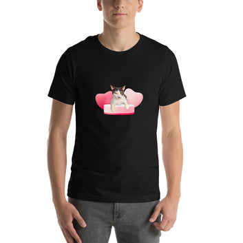 Unisex t-shirt Valentine Cat XVIII The DEEP Store Black XS