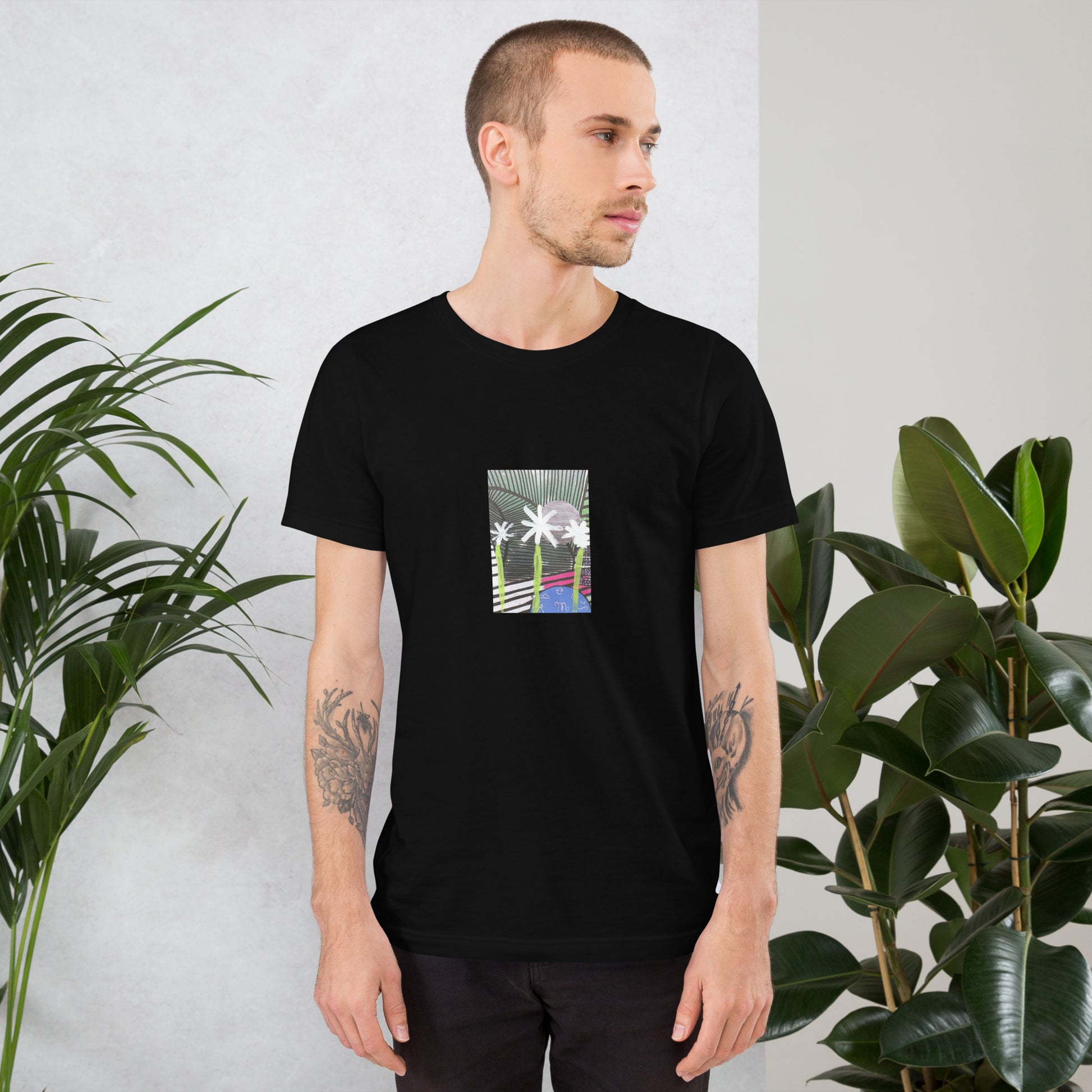 Rutherford Floral Unisex t-shirt The DEEP Store Black XS