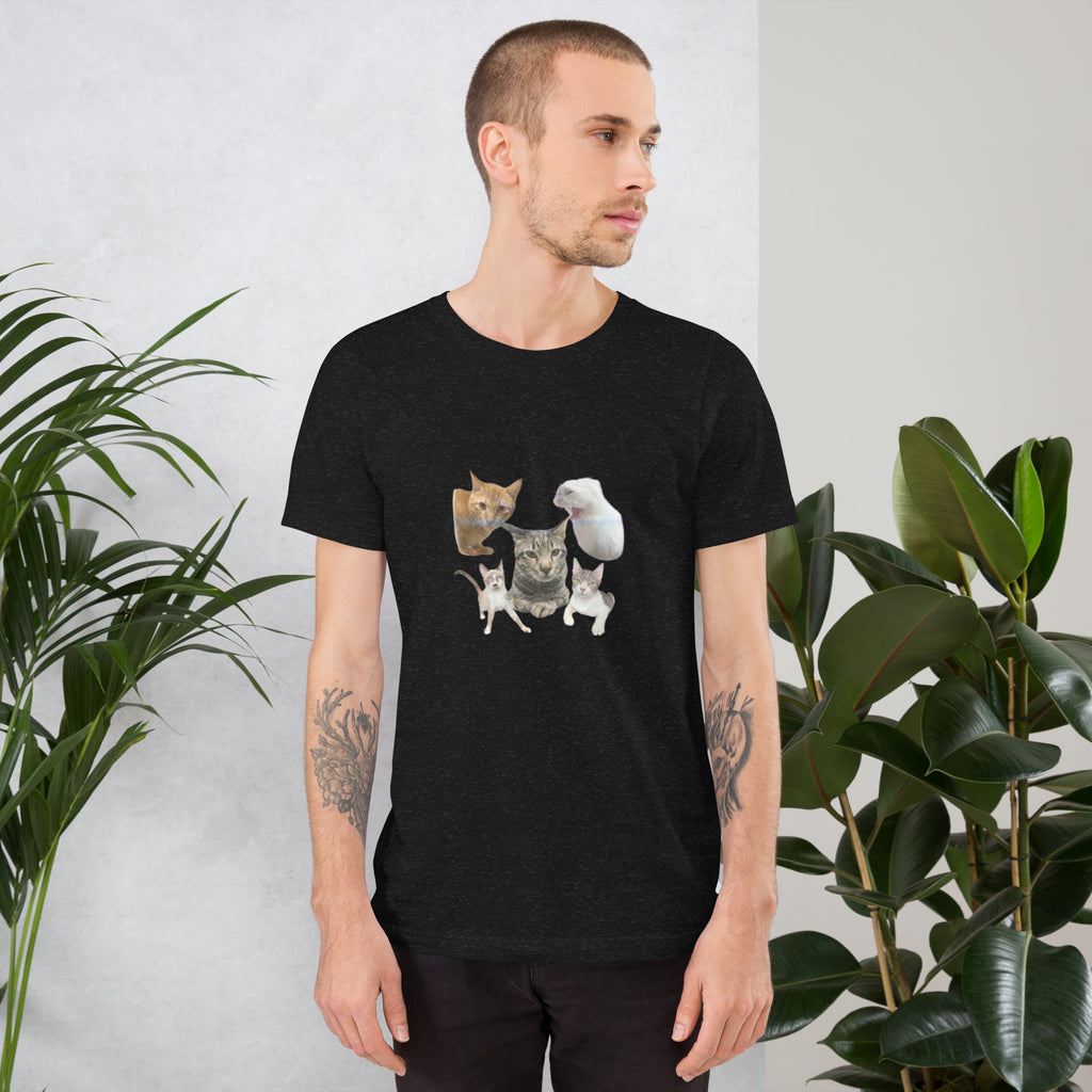 Unisex t-shirt Valentine Cat VI The DEEP Store Black Heather XS