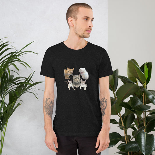 Unisex t-shirt Valentine Cat VI The DEEP Store Black Heather XS