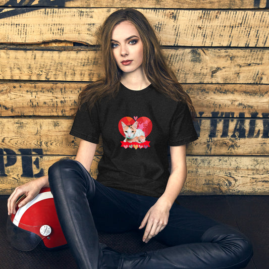 Unisex t-shirt Valentine Cat XIII The DEEP Store Black Heather XS