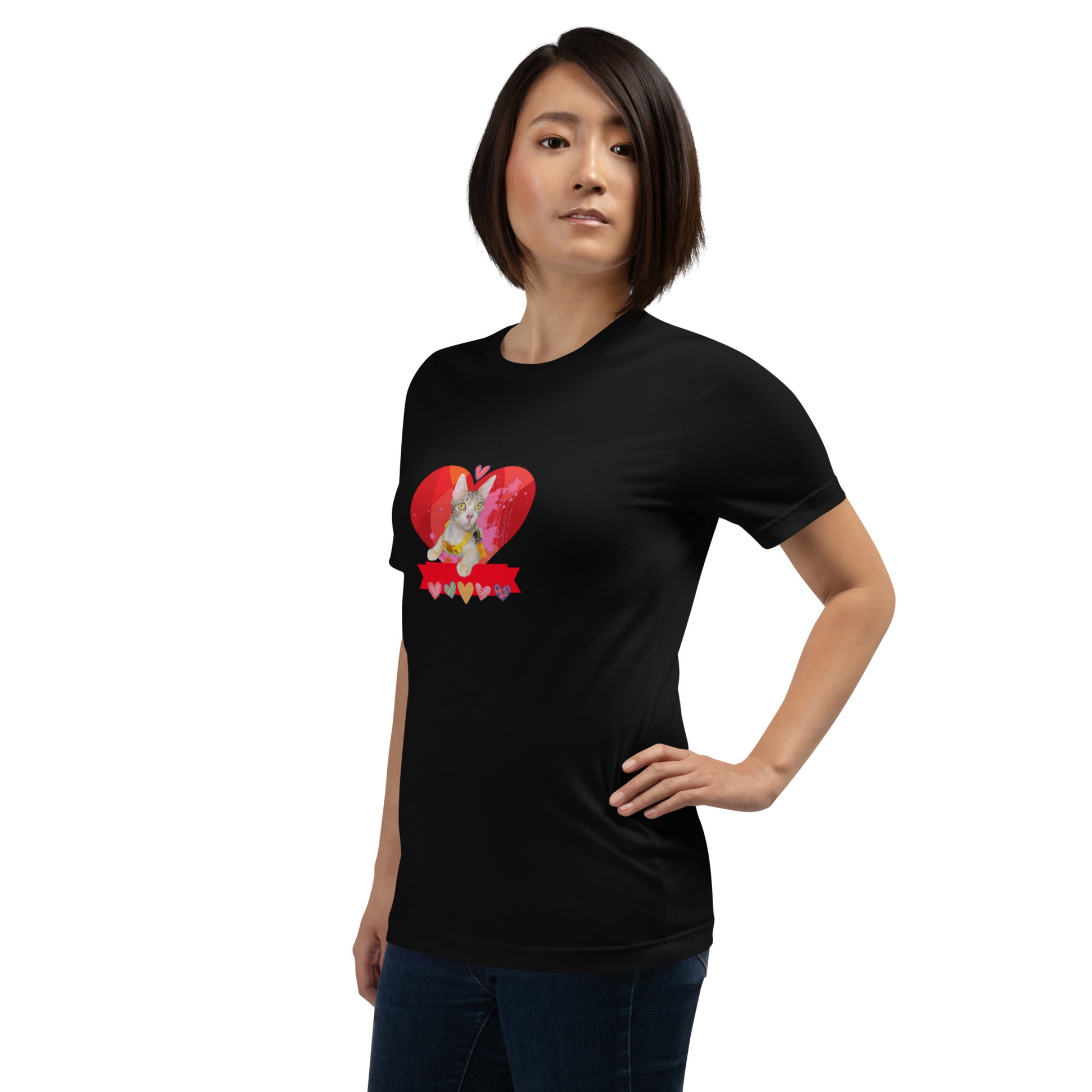 Unisex t-shirt Valentine Cat V The DEEP Store