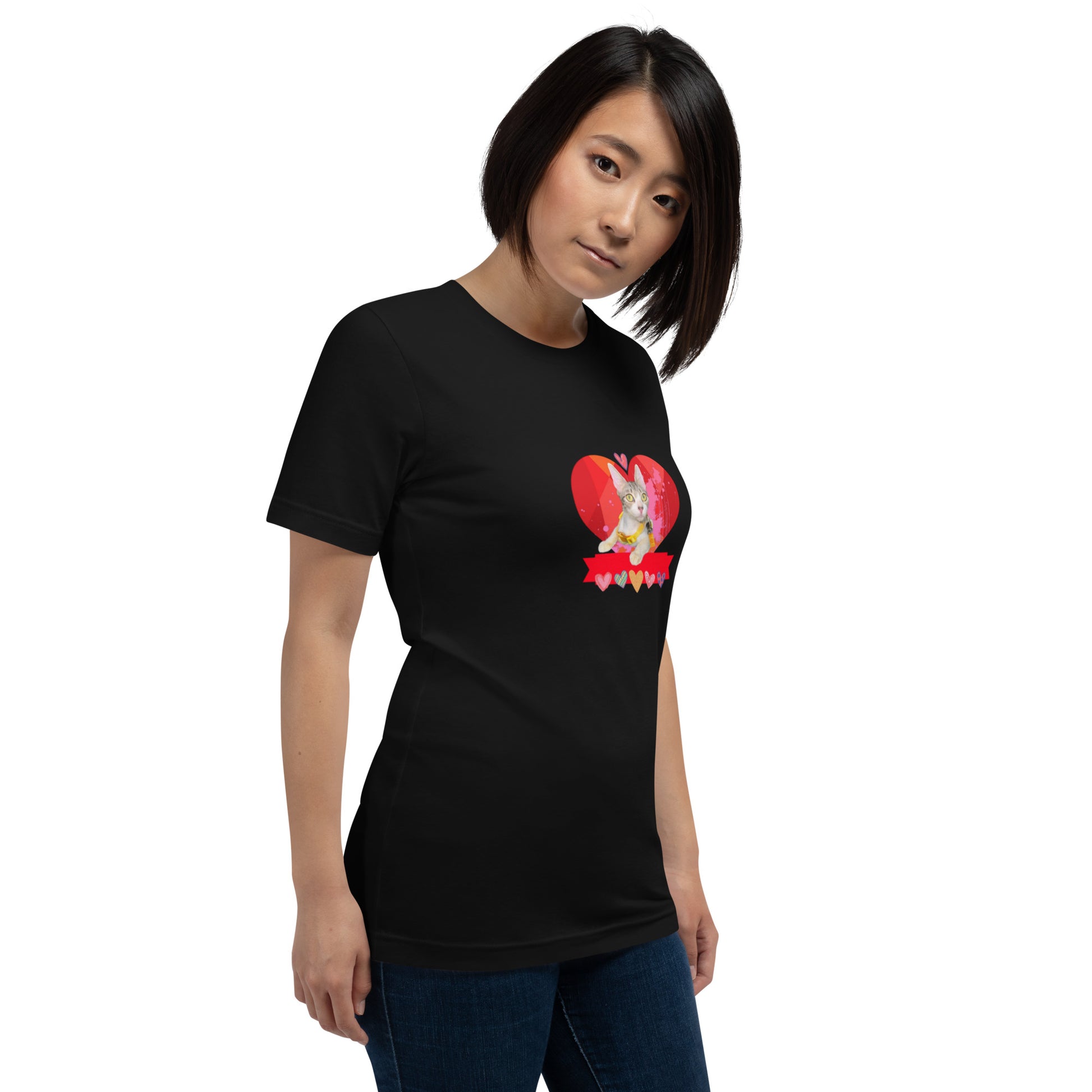 Unisex t-shirt Valentine Cat V The DEEP Store