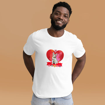 Unisex t-shirt Valentine Cat XII The DEEP Store White XS