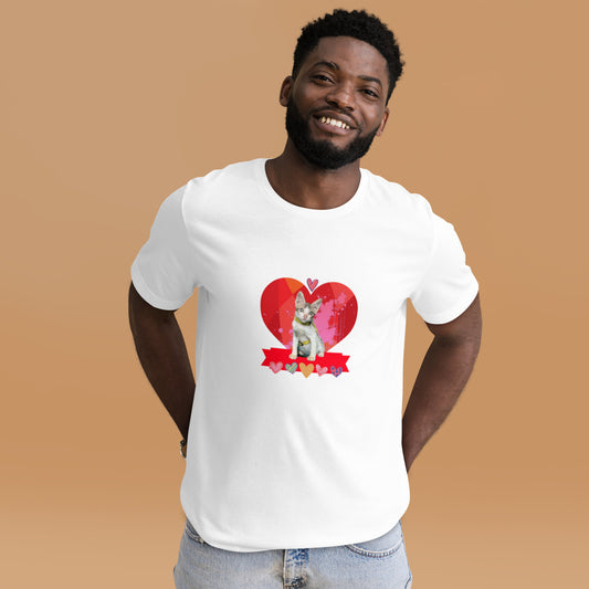 Unisex t-shirt Valentine Cat XII The DEEP Store White XS