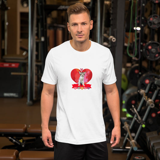 Unisex t-shirt Valentine Cat X The DEEP Store White XS