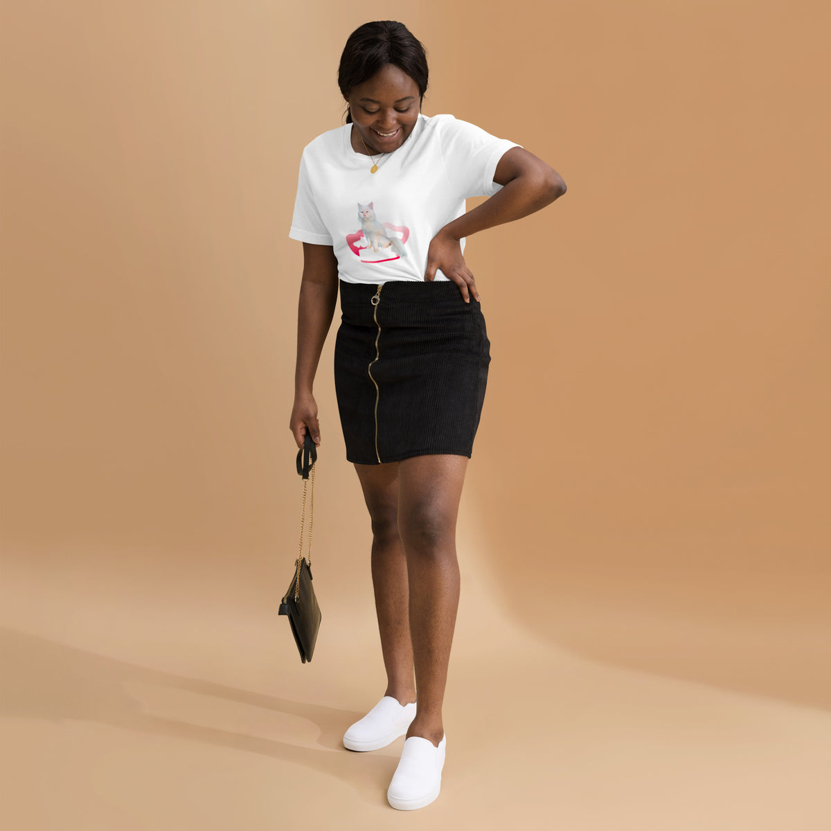 Unisex t-shirt Valentine Cat XX The DEEP Store White XS