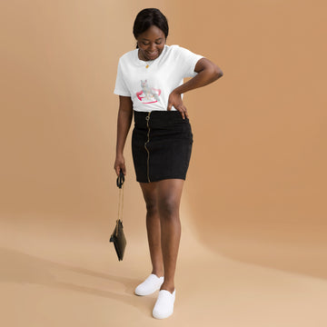 Unisex t-shirt Valentine Cat XX The DEEP Store White XS