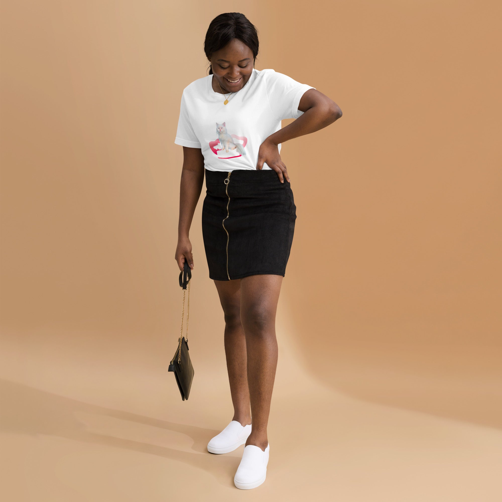 Unisex t-shirt Valentine Cat XX The DEEP Store White XS