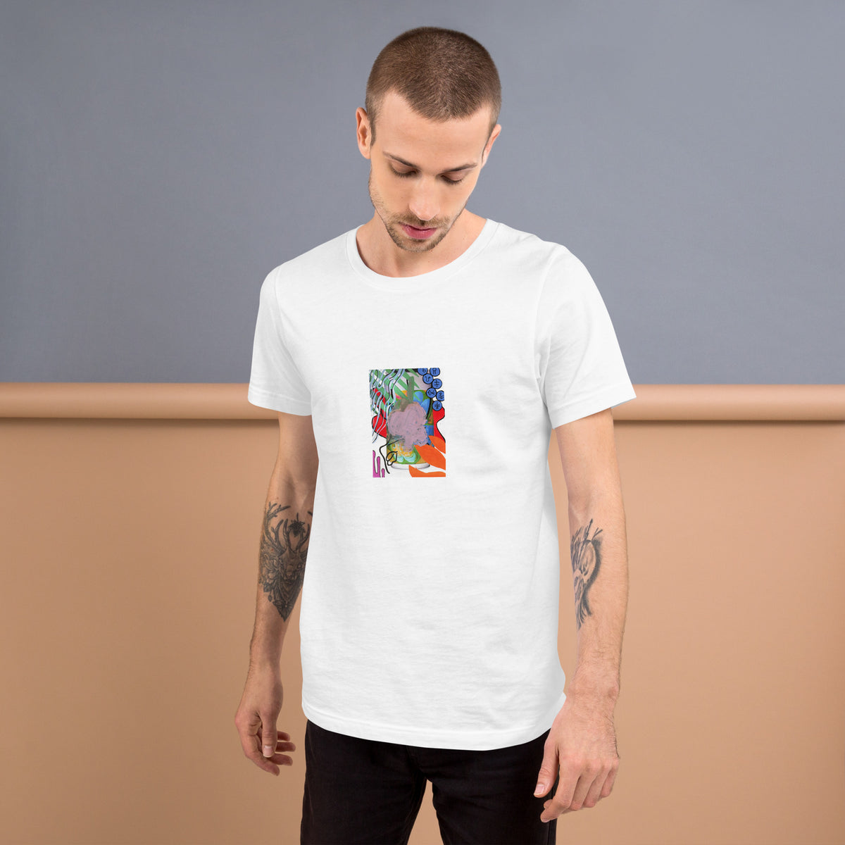 Glen Floral Unisex Black T-Shirt - Supports cat rescue The DEEP Store
