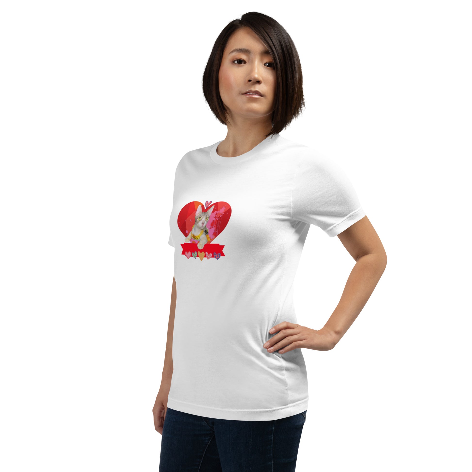 Unisex t-shirt Valentine Cat V The DEEP Store