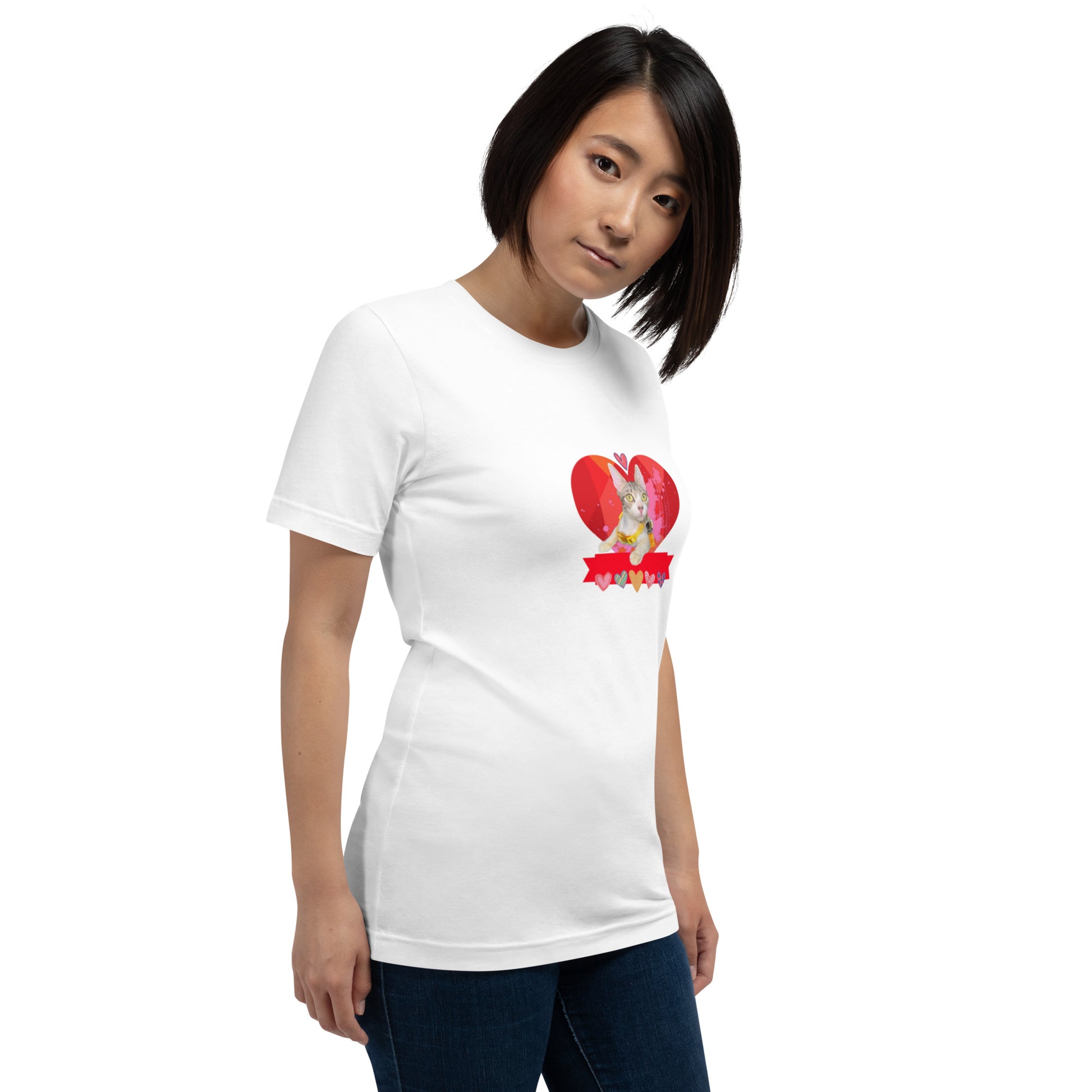 Unisex t-shirt Valentine Cat V The DEEP Store
