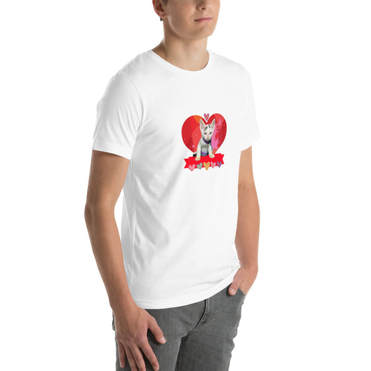 Unisex t-shirt Valentine Cat VIII The DEEP Store White XS
