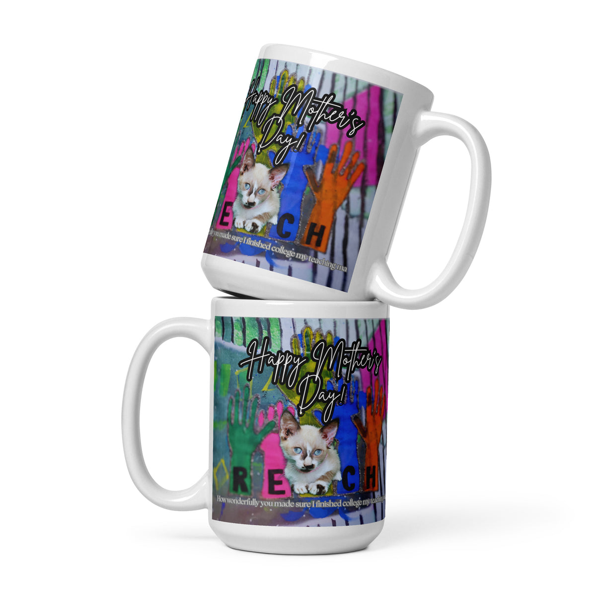Reach Cat Mug - Mother's Day Mug MUG The DEEP Store 15 oz